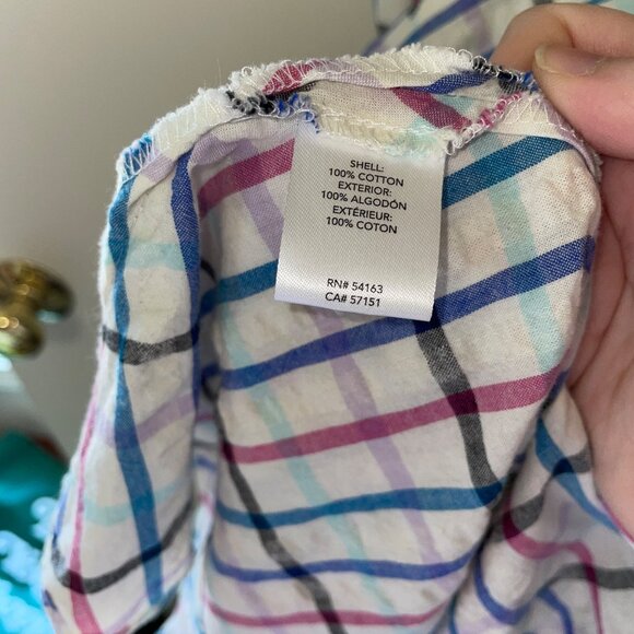 Chaps Womens Size 14 Sleeveless Plaid Wrap Dress Multicolor 100% Cotton - Picture 6 of 7